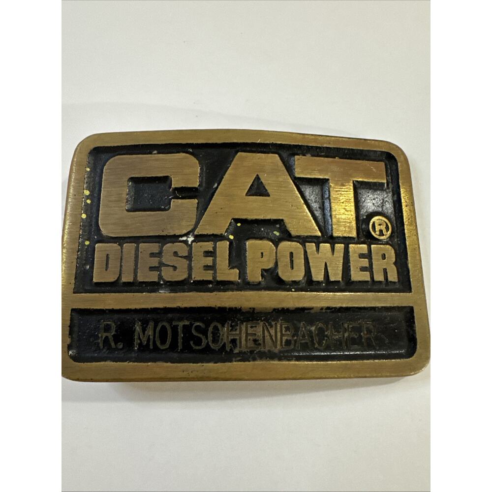 CAT Diesel Power Advertising Promotional Belt Buckle - Engraved